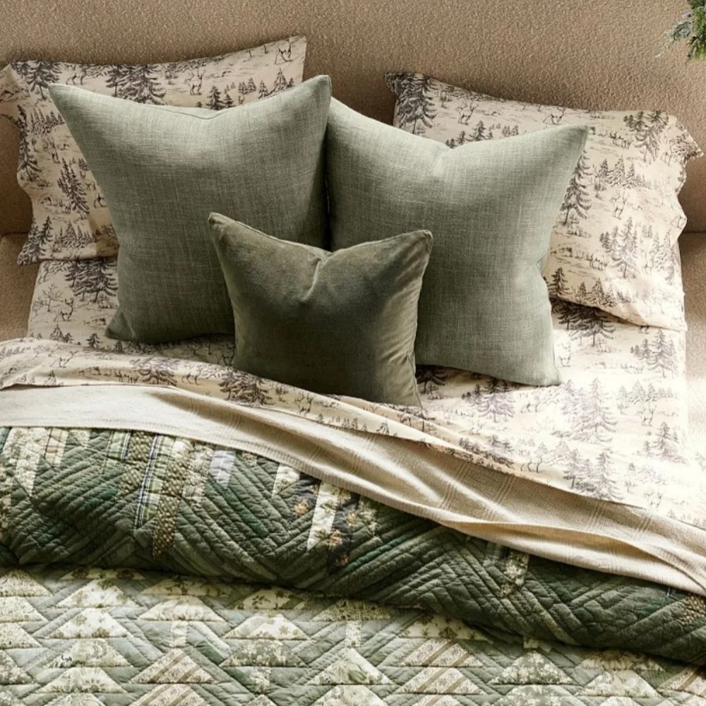 🌲🦌Pottery Barn🦌🌲Rustic Forest Queen Sheet Set